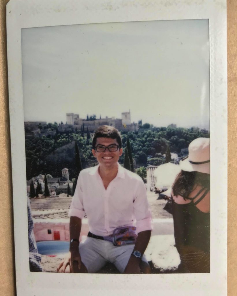 A photo of Cameron in the Albaicin, overlooking the Alhambra.