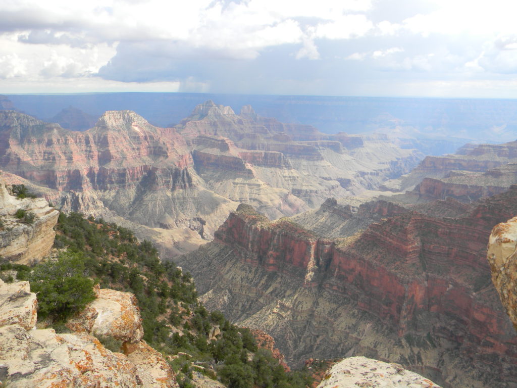 Photo taken of the Grand Canyon from the top of Bright Angel Trail.