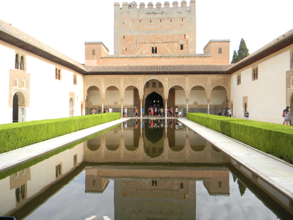 A photo of a water feature in the Alhambra.
