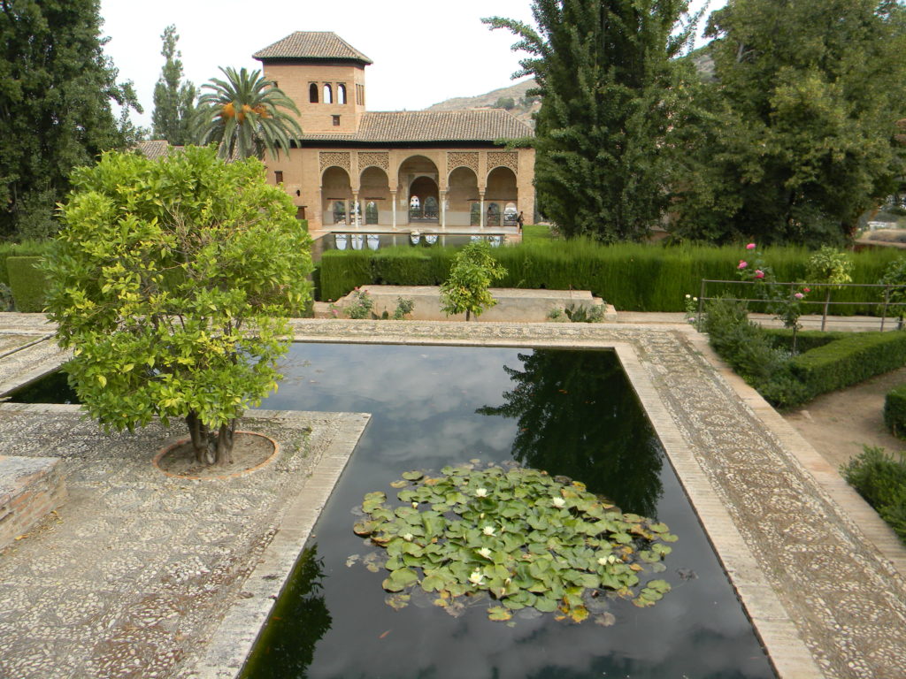 A photo taken in the gardens of the Alhambra.