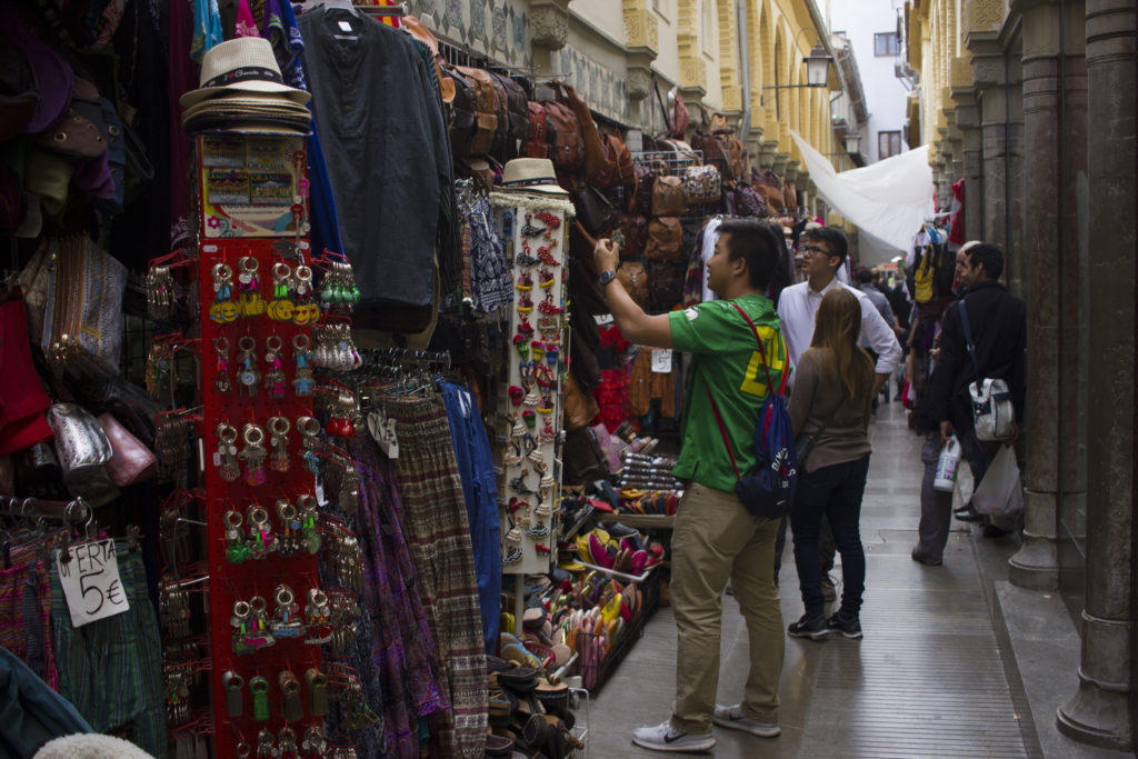 Cameron in the markets of Granada, Spain.